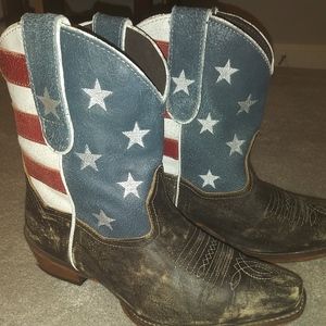 Red and White and Blue Cowgirl Boots
